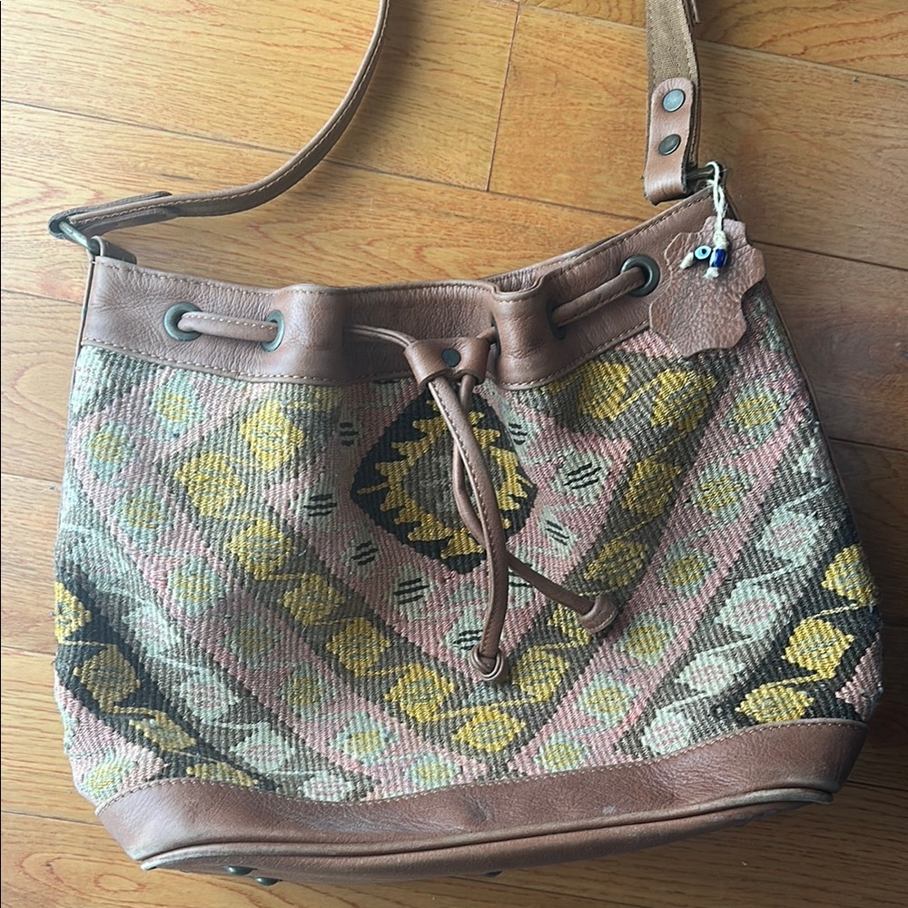 Kilim NYC HEAVY Brown and Pink Patterned Women's Bag